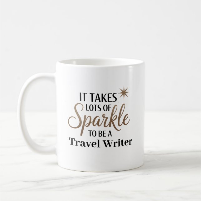 Mug Don de devis Sparkle pour rédacteur de voyages (Gauche)