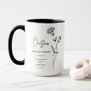 Mug Don de la femme d'honneur Carnation (JAN) Fleur de