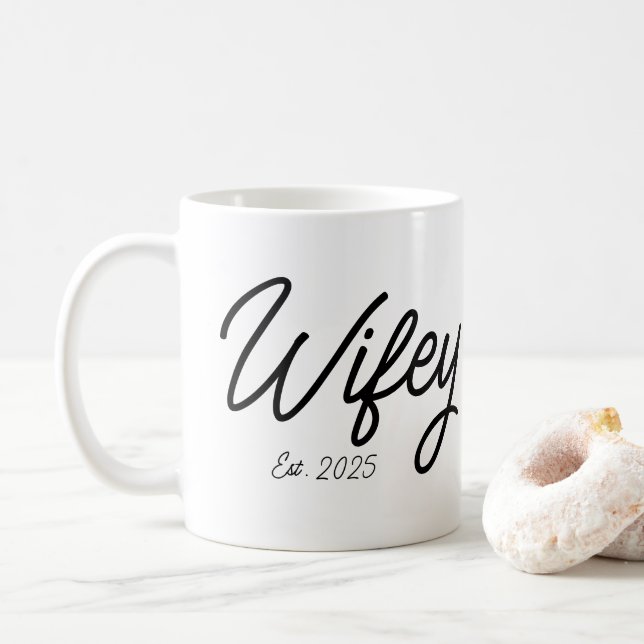 Mug Don Fiançailles Personnalisé De Wifey Pour Sa Mari (Avec donut)