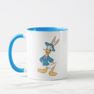 Mug Donald Duck avec des oreilles de lapin de Pâques