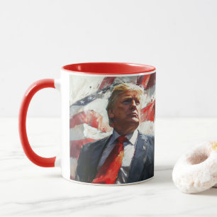 Mug Donald Trump 2024 Peinture à l'huile héroïque styl