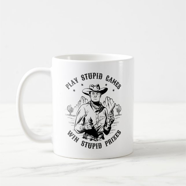 Mug Donald Trump Cowboy - Jouer à des jeux stupides (Gauche)