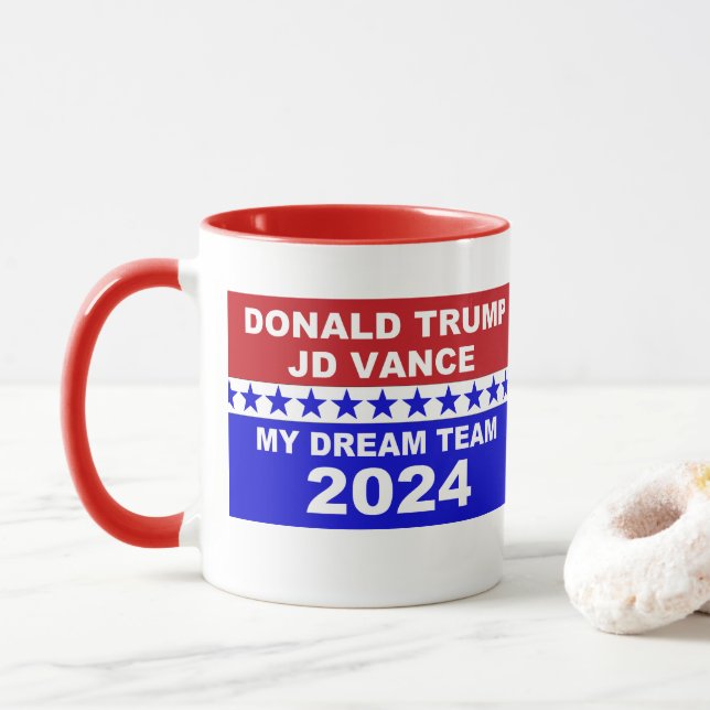 Mug Donald Trump JD Vance My Dream Team 2024 (Avec donut)