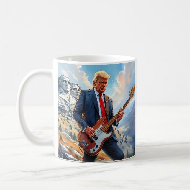Mug Donald Trump Jouant à la basse électrique Mount Ru (Gauche)