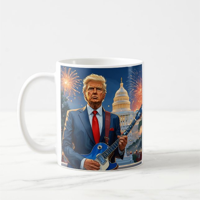 Mug Donald Trump jouant de la guitare électrique Capit (Gauche)
