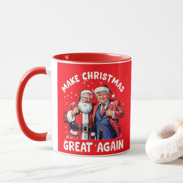 Mug Donald Trump Père Noël | Trump Père Noël Gift Red (Avec donut)
