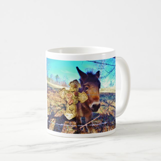 Mug Donkey avec croix Rose (Devant droit)