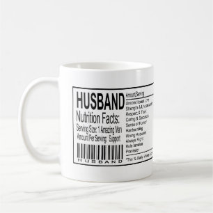 Mug Données nutritionnelles amusantes pour le mari