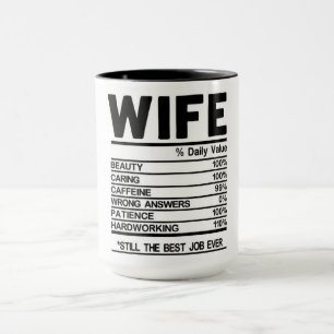 Mug Données nutritionnelles amusantes pour les femmes