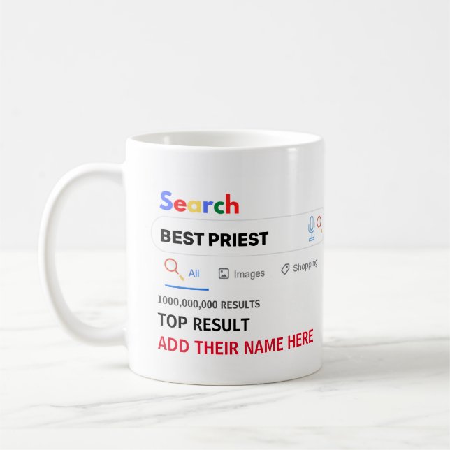Mug Dons amusants PRIEST PASTOR DEACON MINISTRE CLERGY (Gauche)