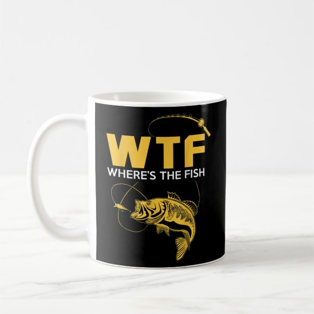 Mug Dons de pêche amusants - WTF Où est le poisson (Gauche)