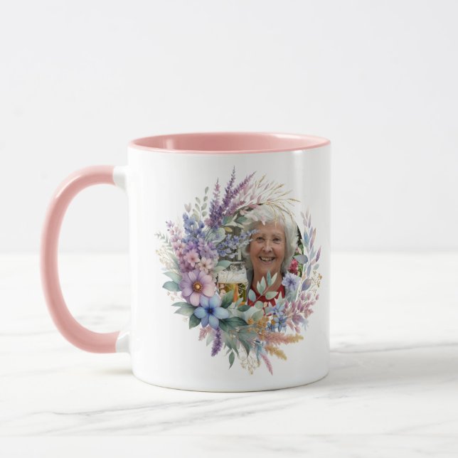 Mug Dons PHOTO Fête des mères Anniversaire Floral Best (Gauche)