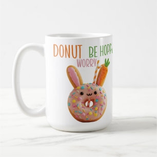 Mug Donut Worry Be Hoppy - Joli Donut de Lapin de Pâqu