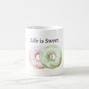 Mug Donuts Rose Menthe La vie est douce