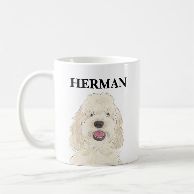 Mug Doodle à crème blanche personnalisée (Gauche)