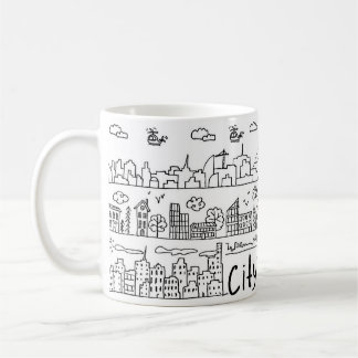 Mug Doodle de la ville mignonne