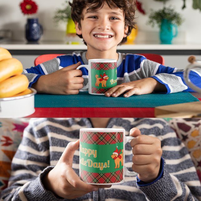 Mug Doodle doré jaune chien personnalisé (Happy DoodleDays!)