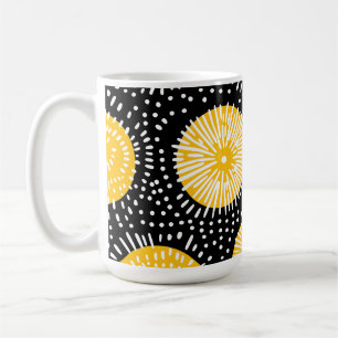 Mug Doodle noir jaune et blanc éclaté