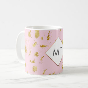Mug d'or Rose Monogramme personnalisé