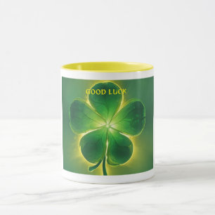 Mug Doré Lucky Clover brillant Bonne chance