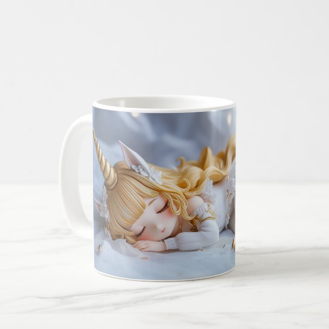 Mug Dormir la fille de licorne (Devant gauche)