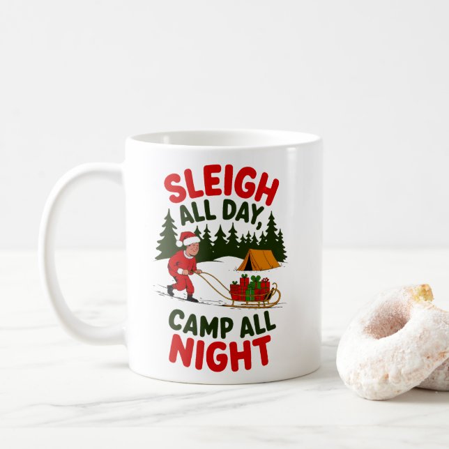 Mug Dormir Toute La Journée Camp Toute La Nuit Design  (Avec donut)