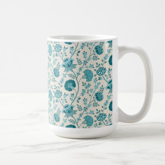 Mug Dos de motifs floraux jacobéens sur crème (Droite)