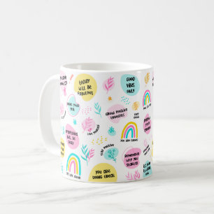 Mug Dose quotidienne de positivité - Citations colorée
