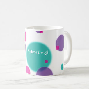 Mug Dots Sympa motif violet rose turquoise couleurs No