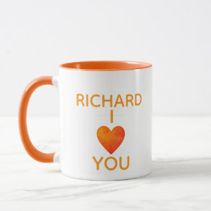 Mug Double Face Simple & Douce Je t'aime Nom personnal