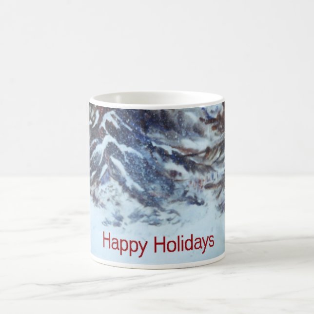 Mug Doubles pins à neige dérive Joyeuses fêtes (Centre)