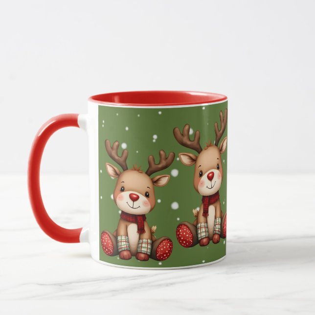 Mug Douce Paire de Renne dans une Chute de Neige de Fê (Gauche)