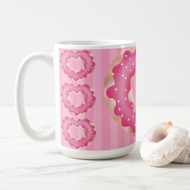 Mug Doughnut Coeur Rose (Avec donut)