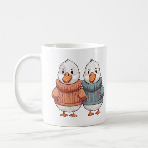 Mug Doux de caricature mignonne Froid Geese Canard Cou