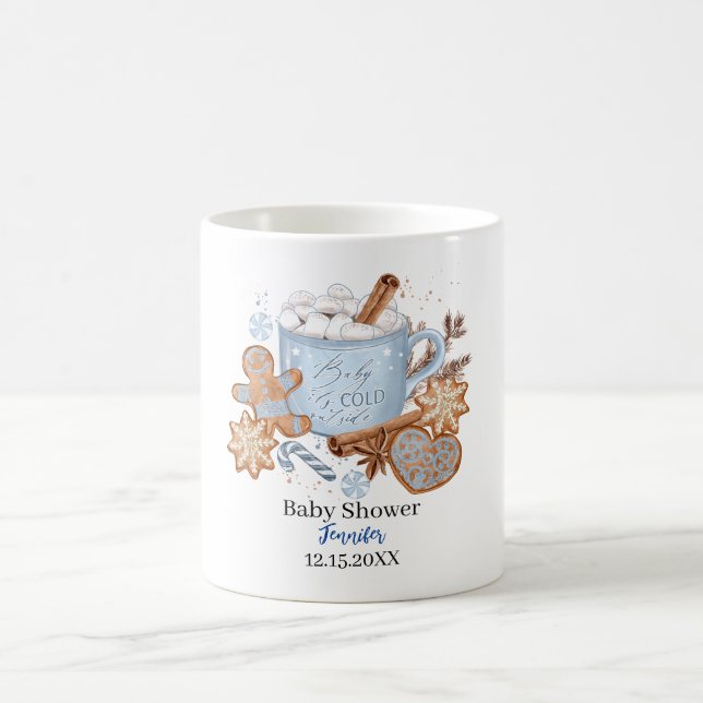 Mug Doux et bébé il fait froid dehors baby shower (Centre)