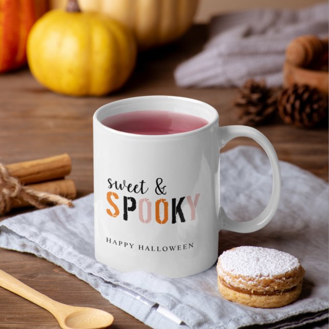 Mug Doux Et Éffrayant Coloré | Bonne Halloween (Créateur téléchargé)