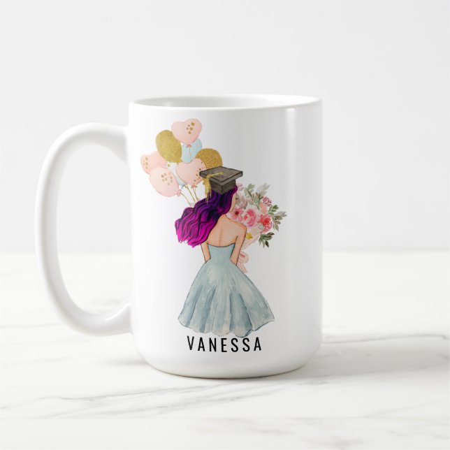Mug Doux Peau claire Purple Haired Girl Graduation (Gauche)