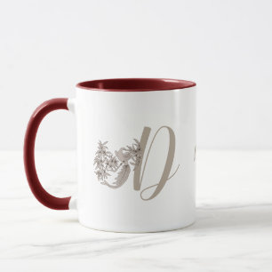 Mug Dove Elegant Monogramme Initial D Votre Nom