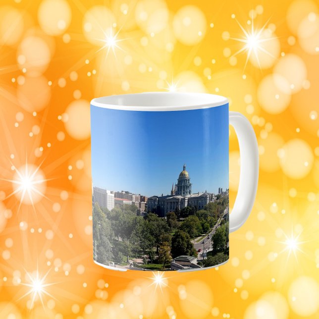 Mug Downtown Denver Skyline Colorado State Capitol (A mug featuring a photograph of downtown Denver, Colorado.)