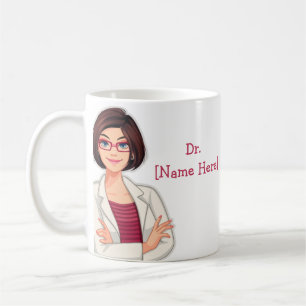 Mug Dr Nom personnalisé Meilleur docteur cadeau café