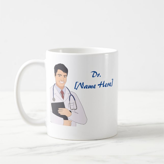 Mug Dr Nom personnalisé Meilleur docteur cadeau café M (Gauche)
