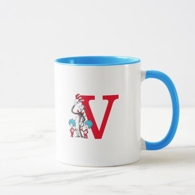 Mug Dr. Seuss Chat dans le Casquette, Chose Un Monogra (Droite)