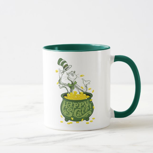 Mug Dr Seuss | Chat dans le Casquette - Joyeux St. Cha (Droite)