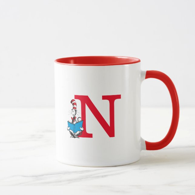 Mug Dr. Seuss Chat dans le Casquette - Lecture Monogra (Droite)