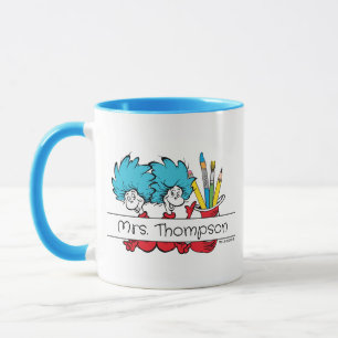 Mug Dr. Seuss Chose Une Chose Deux Nom d'enseignant