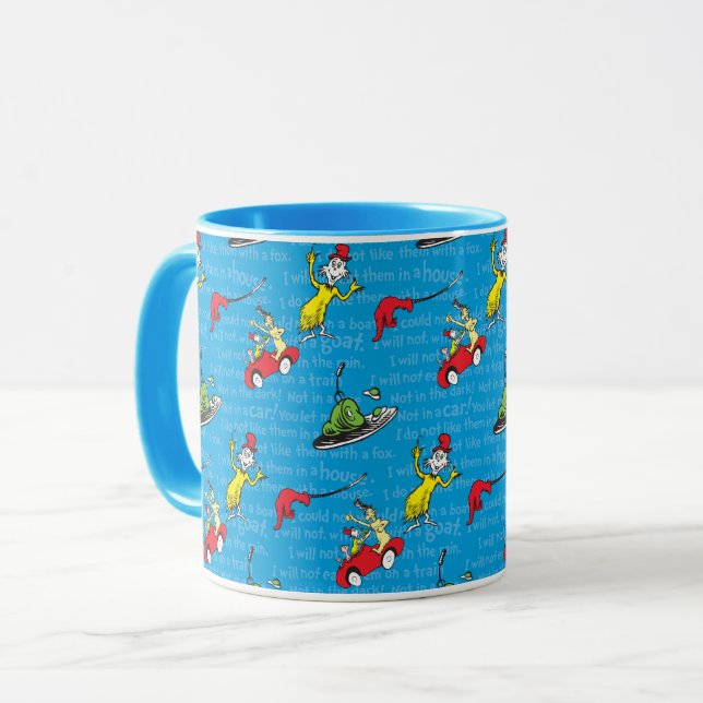 Mug Dr Seuss | Oeufs verts et Motif de livres de conte (Devant gauche)