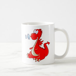 Mug dragon302 CARTOON ROUGE DRAGON CUTE HAPPY KIDS GRA