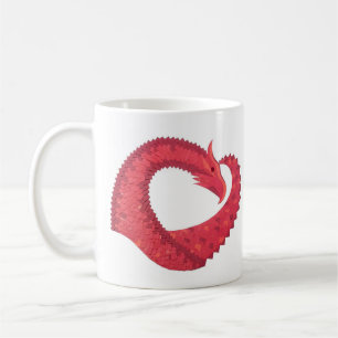 Mug Dragon à coeur rouge sur fond blanc