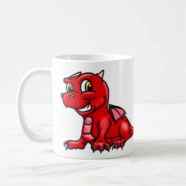 Mug Dragon Bébé rouge mou (Gauche)