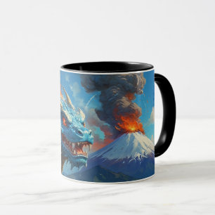 Mug Dragon bleu chinois et volcan